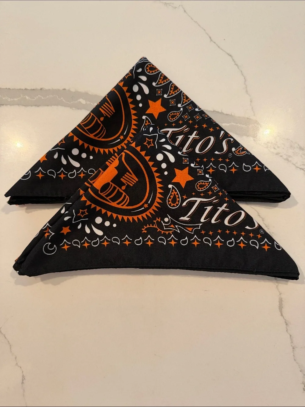 Tito’s Vodka Black and Orange Bandanas set of 2